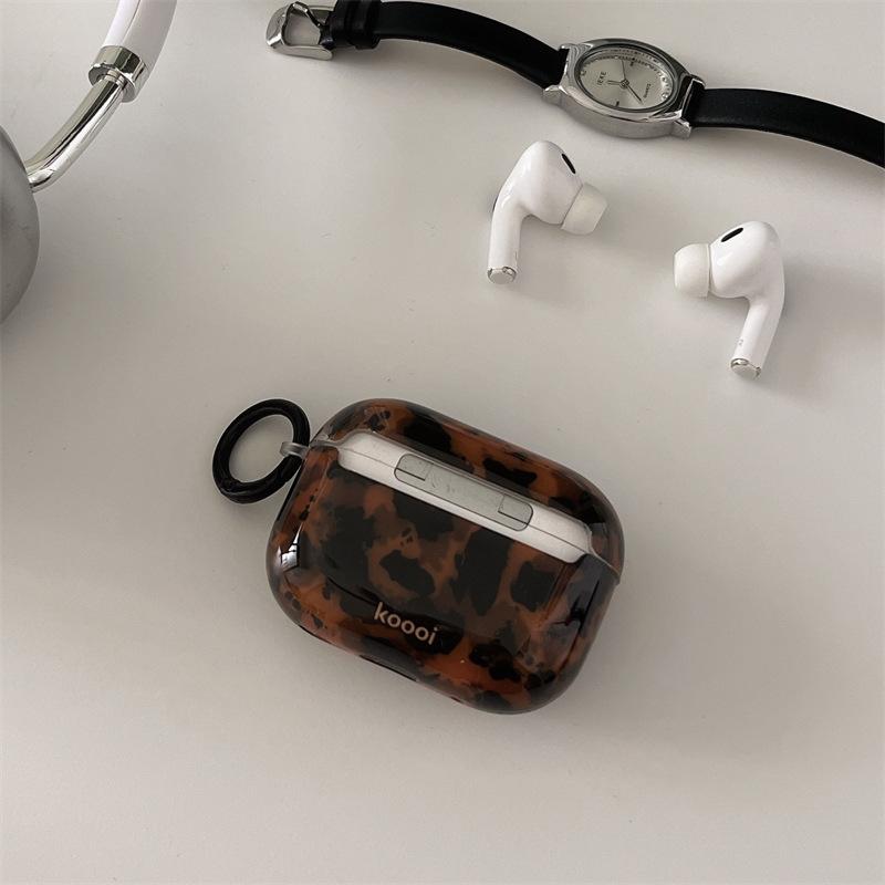Amber Tortoiseshell Pattern Brown Protective Case For AirPods 3, Pro 2,  Wireless Earbuds 4