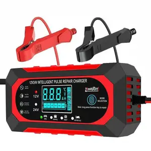 12V 10A & 24V 5A Intelligent Automotive Battery Charger, Fast Charging & Maintaining Charger, Fully Automatic Charger with Temperature Compensation, Suitable for Motorcycles, Trucks