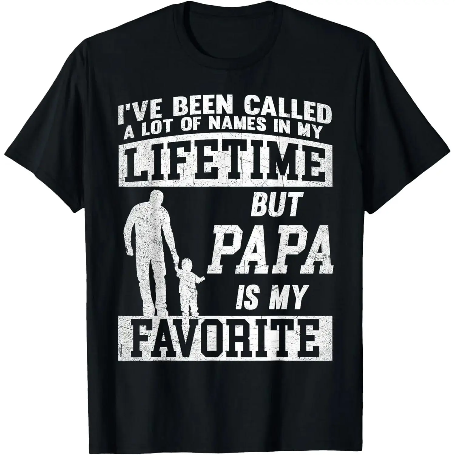 Men's Casual Short-Sleeve Round Neck Streetwear Sports Top - "I've Been Called A Lot Of Names But Papa" Father's Day Graphic Tee, Shortsleeve, Menswear, Tshirt, Graphic Print