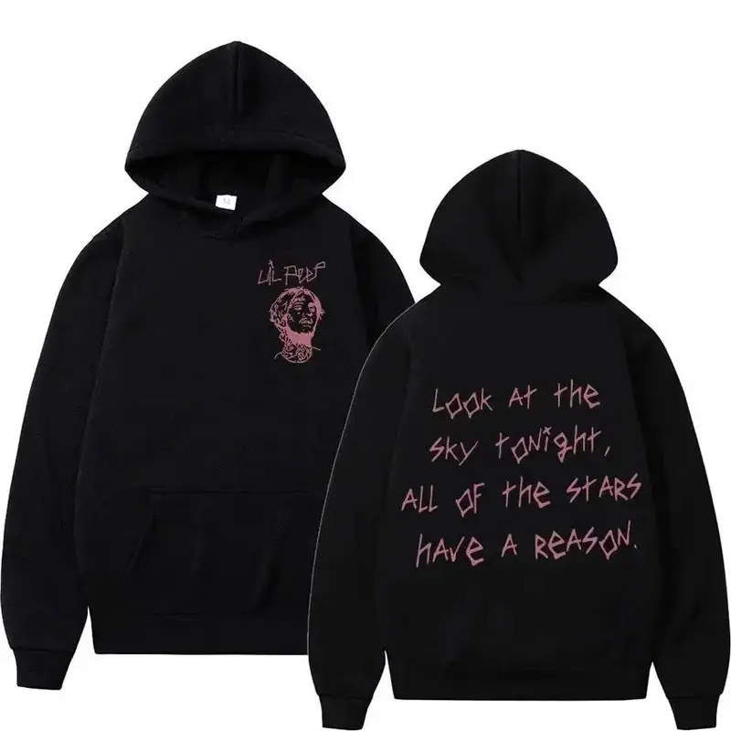 Men's Soft Aesthetic Lil Peep Rapper Print Graphic Hoodie - Breathable Cargo Fabric Streetwear Pullover, Unisex Vintage Urban Day Sweatshirt for Rap Fans