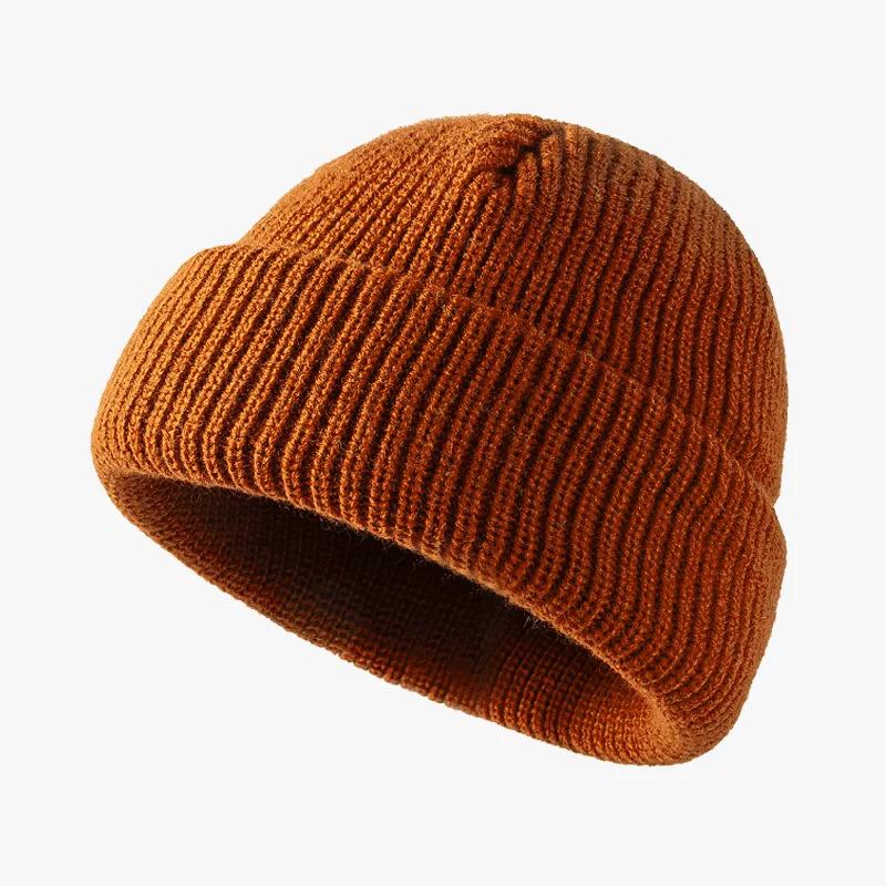 Knitted hat for women in autumn and winter season, melon skin hat for men, warm short style, cold hat, woolen hat
