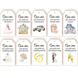 50pcs Wedding Planning Wine Gift Tags Bridal Shower Tags with String Paper Hanging Labels for Bride to Be Bridal Shower Bachelorette Engagement Wedding Party Favors