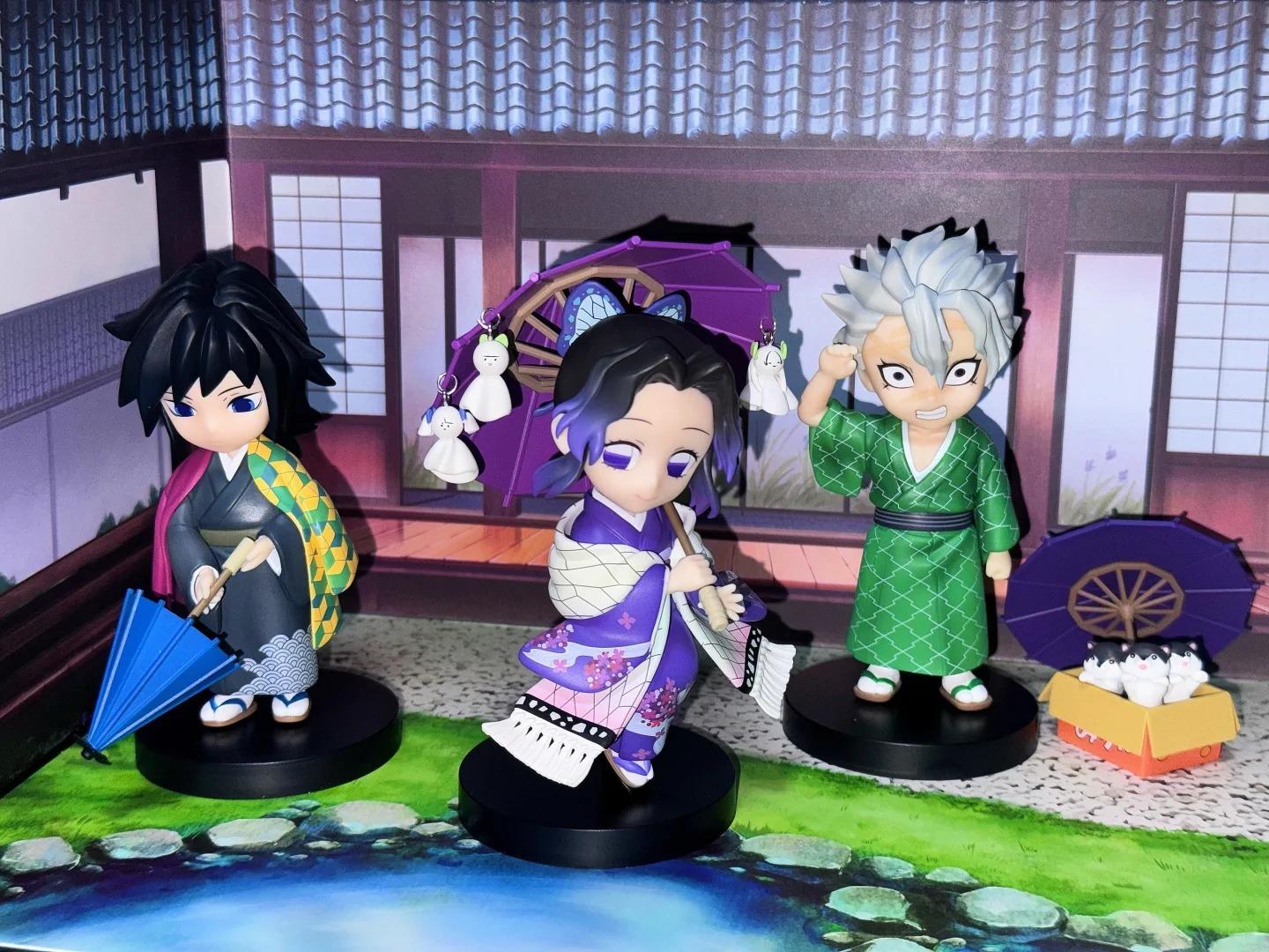 New Anime Figure Demon Slayer Figures Kimetsu No Yaiba Doll Plum Rain Series Blind Box Figurine Warrior Action Figure Model Toys