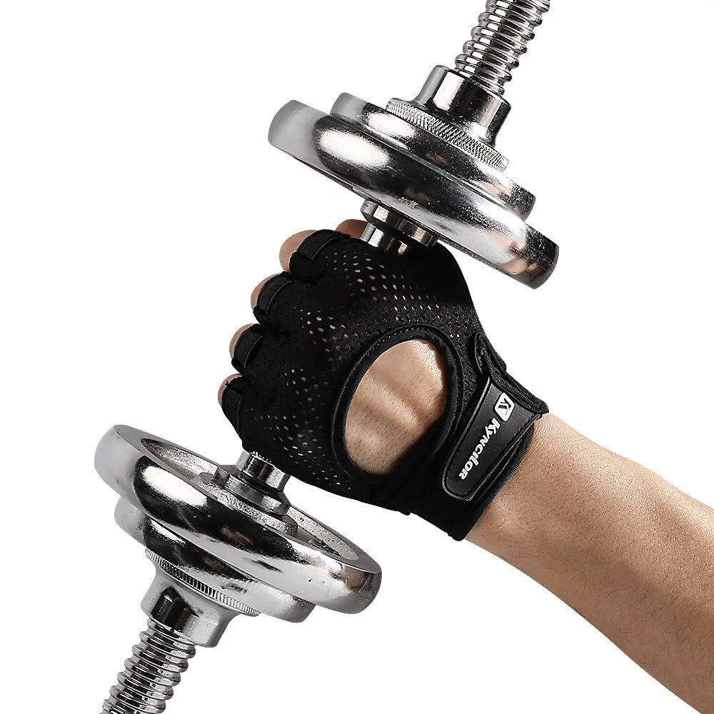 Men Women Half Finger Fitness Gloves, Workout Accessory, Anti-Slip Silicone Palm, Breathable Mesh, Shock Absorption, Weightlifting, Cycling, Training