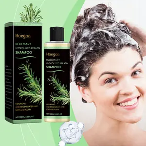 Rosemary Hydrolyzed Keratin Shampoo, Volume & Thicken Hair, Reduce Breakage & Hair Loss, Oil Control Non-Greasy, Repair Dry Frizzy Hair, Sensitive Skin Friendly, 100ml