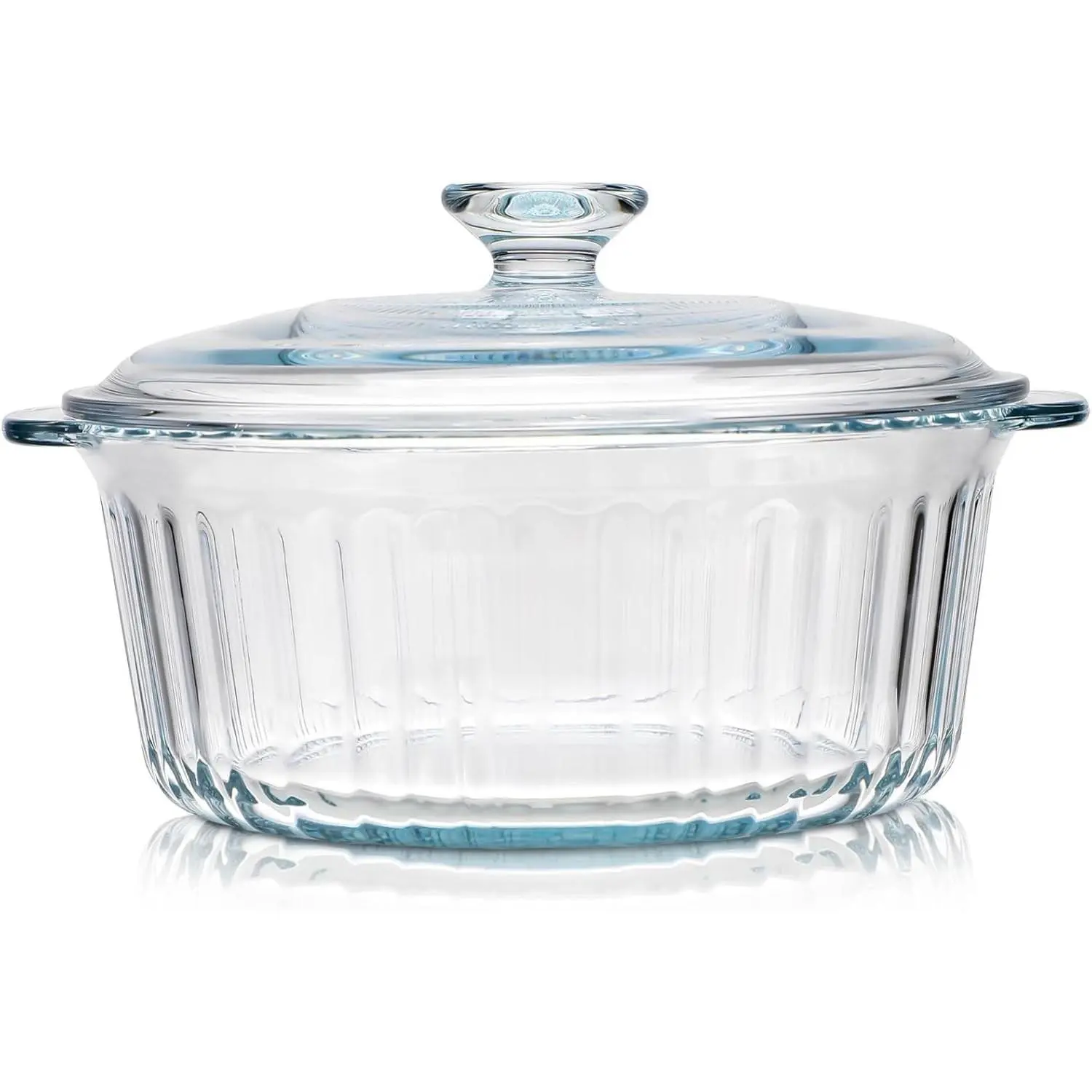 Round Glass Casserole Baking Dish With Lid, Borosilicate Glass, 1.6QT Small Glass Casserole Dish for Oven