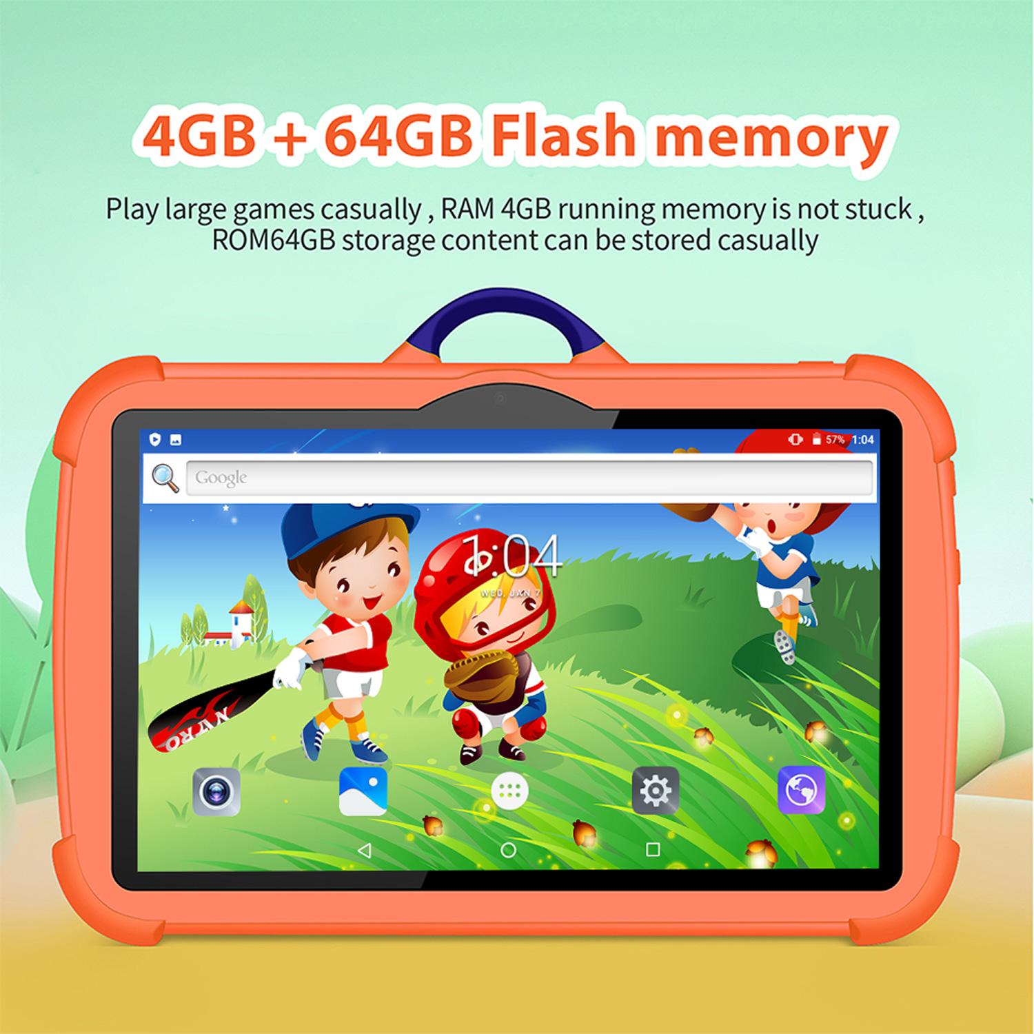 7 Inch 5G WiFi Tablet Pc for Children's best Gifts Android Kids Game Educational Learning Tablets Quad Core 4GB RAM 64GB ROM student parental control de colores con protector anti caídas para niños bluetooth touchscreen