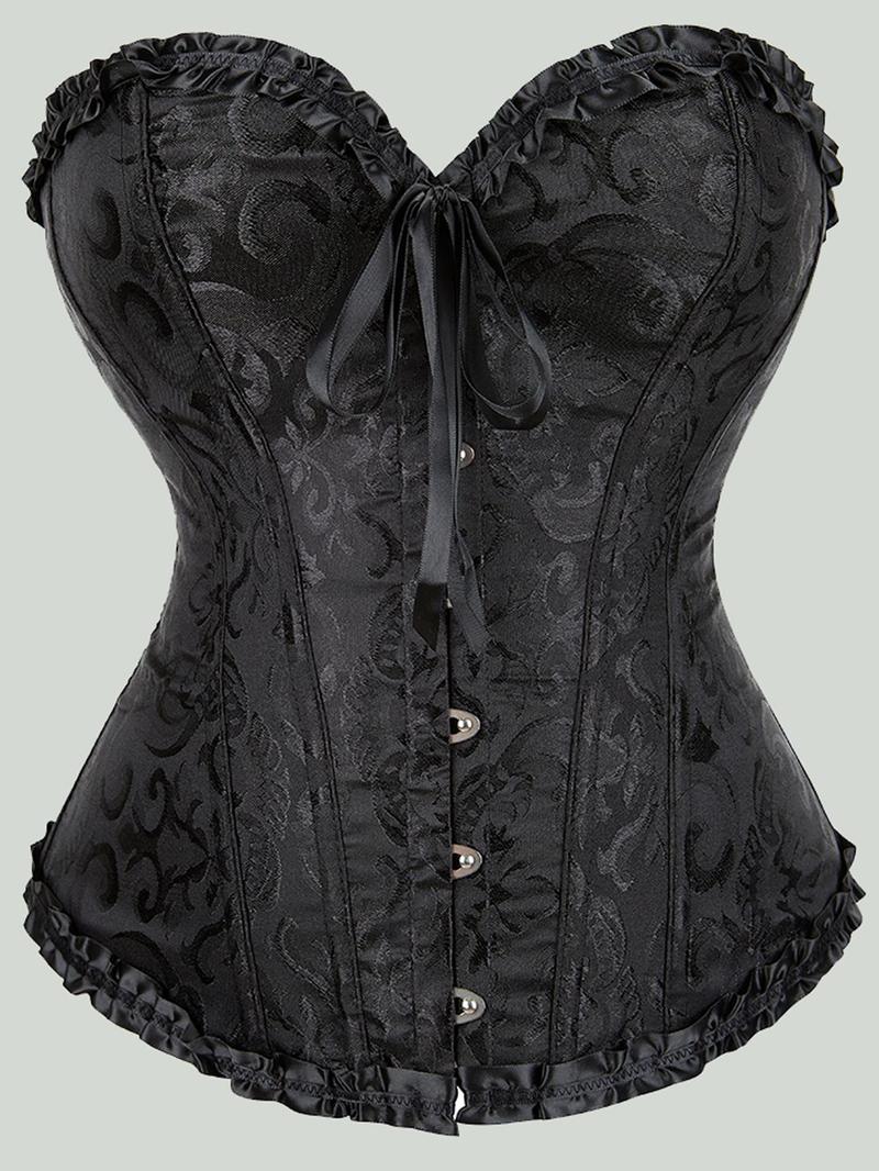 Women's Casual Ruffle Body Shaping Garment, Under Bust Corset, All-Season Wear, Front Bow Detail, Fashion & Comfy Shapewear, Perfect for Every Woman