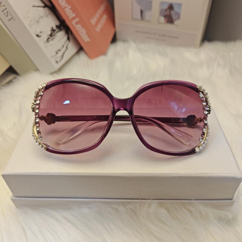 2026 New Arrival Women’s Camellia Rhinestone Glasses – Anti-Reflective Lenses Metal Hinges Elegant Daily Wear Eyewear, TikTokShopBlackFriday Christmas