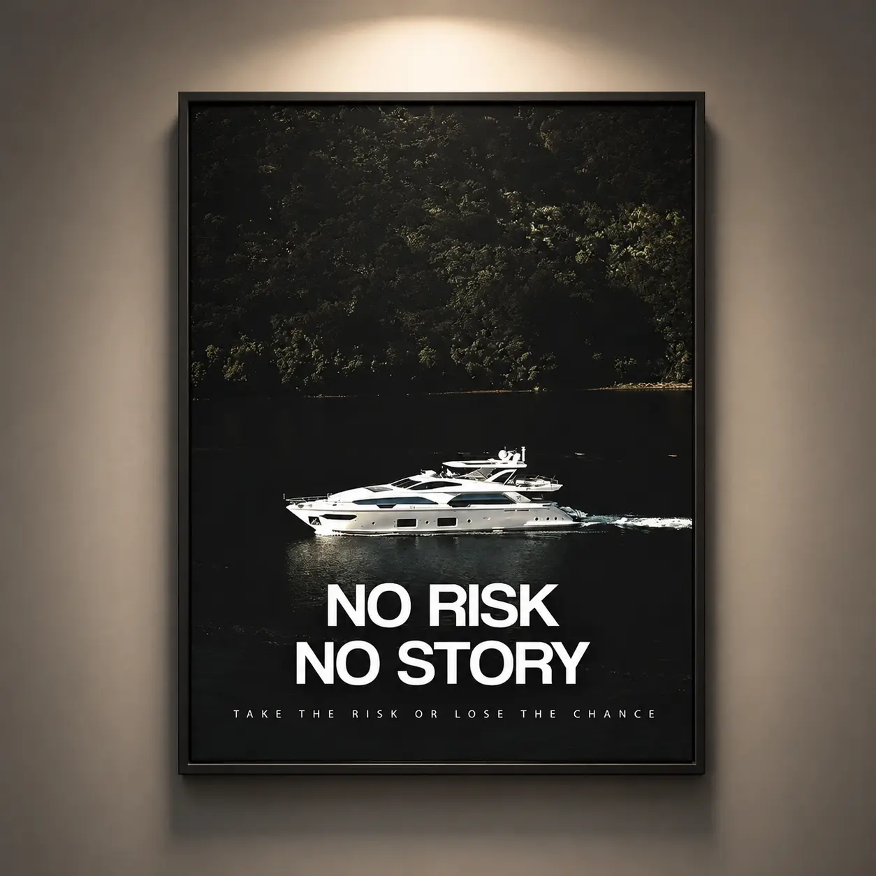 No Risk No Story Wall Art Decor, Modern Abstract Poster Print, Canvas Artwork, Inspirational Typography Design, Bedroom Living Room Kitchen Hallway Home Decoration, Motivational Quote Wall Decor Gift