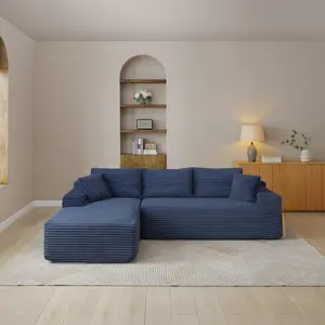 Aobtkel®105'' Modular Sectional Sofa, Cloud Sectional Couch with Deep Seat, Modern Modular L-Shape Sofa Couch with Chaise,Upholstered Couches for Living Room Bedroom,No Assembly, (Blue)
