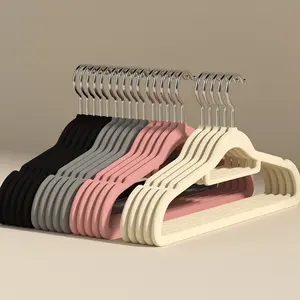 100/60/20/10 Pack Non-Slip Velvet Hangers, Closet Organizer, Space-Saving Plastic Hangers for Jackets, Pants, Suits, 360° Rotating Hook
