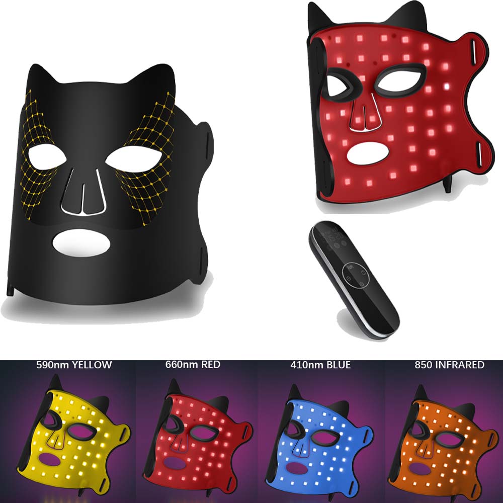 LED Silicone Mask, USB Rechargeable LED Color Light Mask Instrument, Household Facial Mask Spectrometer, Personal Care Appliances, Skin Repair