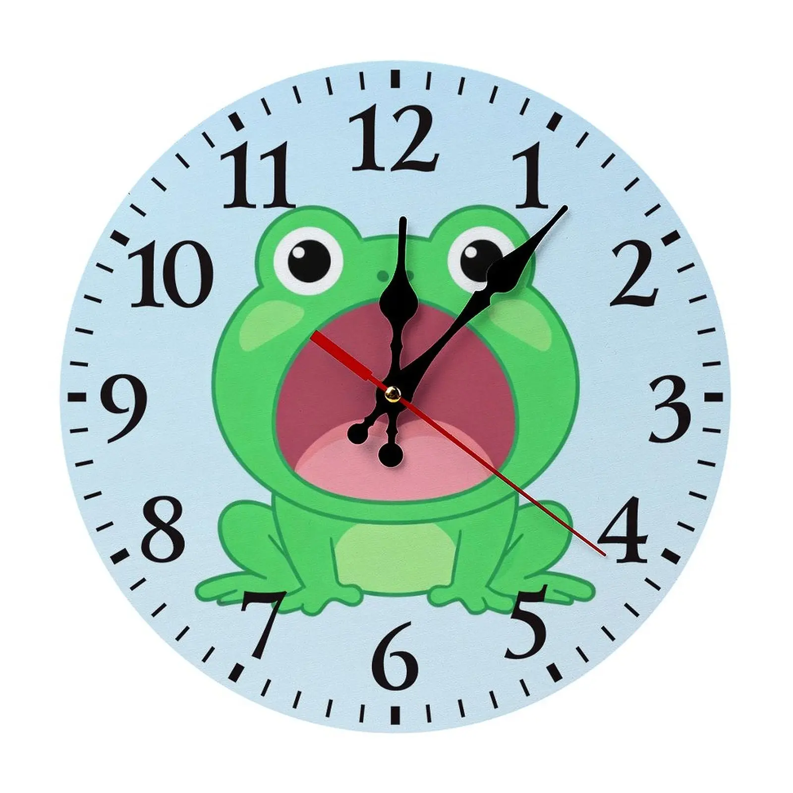 Cute Big-Mouthed Frog Circular Wall Clock
