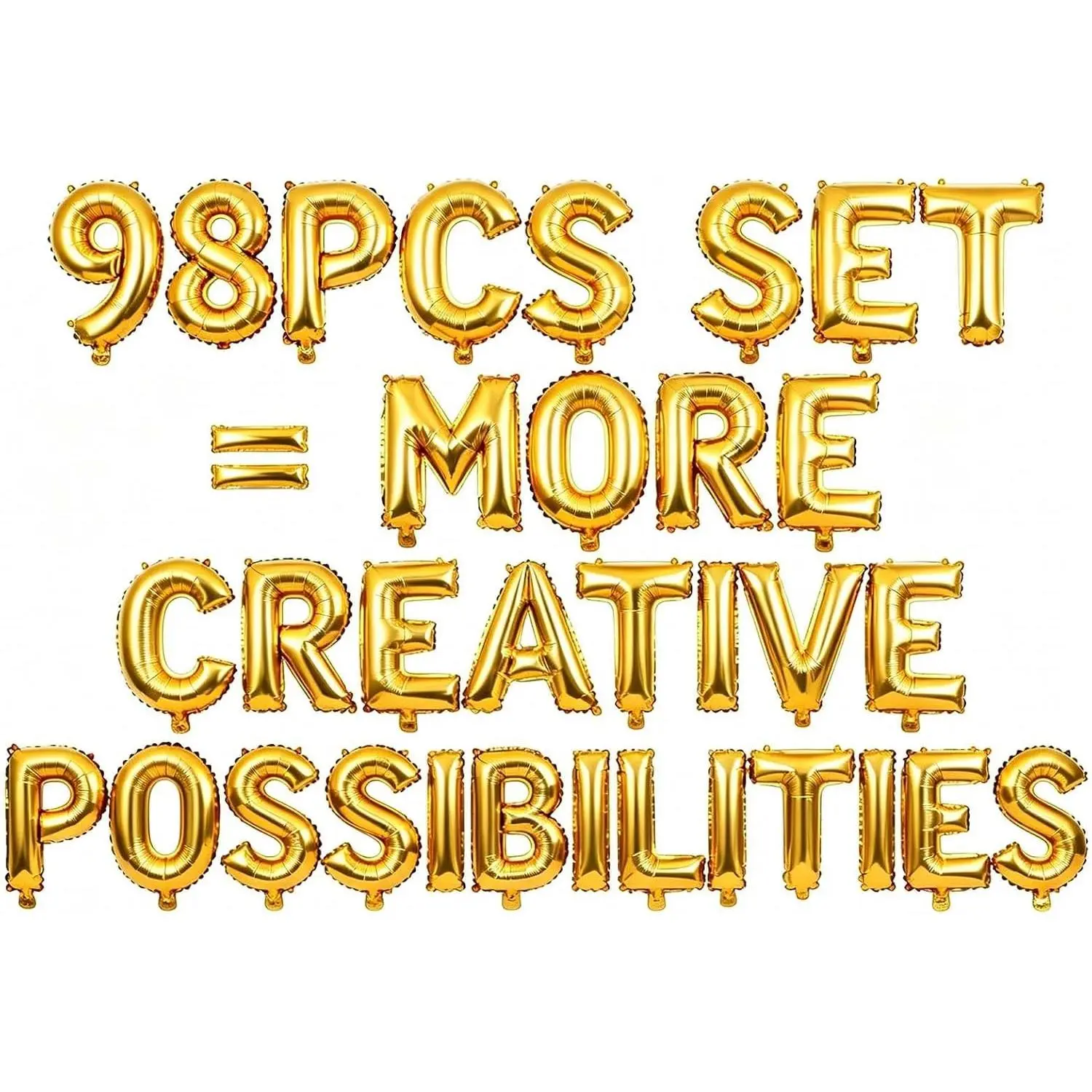 98 Pcs Gold Letter Balloons, Custom 3 Set A-Z Set for Personalizing Names & Phrases Party Supplies Banners - with 1 Set AEOLMPRST 20Pcs for Wedding/Birthdays/Annivs/Grads Party Banner Custom PhraseGift