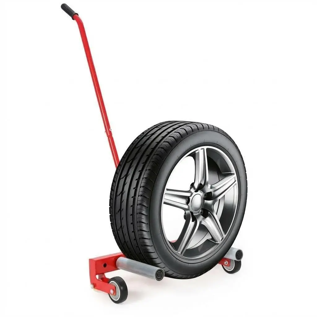 Garvee Heavy-Duty Adjustable Tire Wheel Dolly, 330 LBS Load Capacity, 23.5–43.5 Inch Adjustable Width, 8in 360° Swivel Rollers, Industrial Metal Tire Mover Cart for Truck, SUV & Car