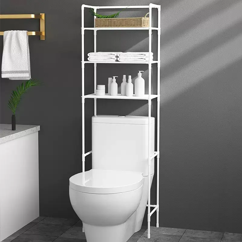 Multi-Functional Bathroom Shelf, Bathroom Organizers, Waterproof No Drilling Storage Rack, Home Organization for Toilet and Washing Machine, Space-Saving Design