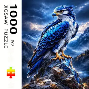 1000 Piece Blue Eagle Theme Puzzle, Large Adult Family Interactive Puzzle Toy, DIY Home Decor Brain Challenge, Holiday Gift, Durable Puzzle