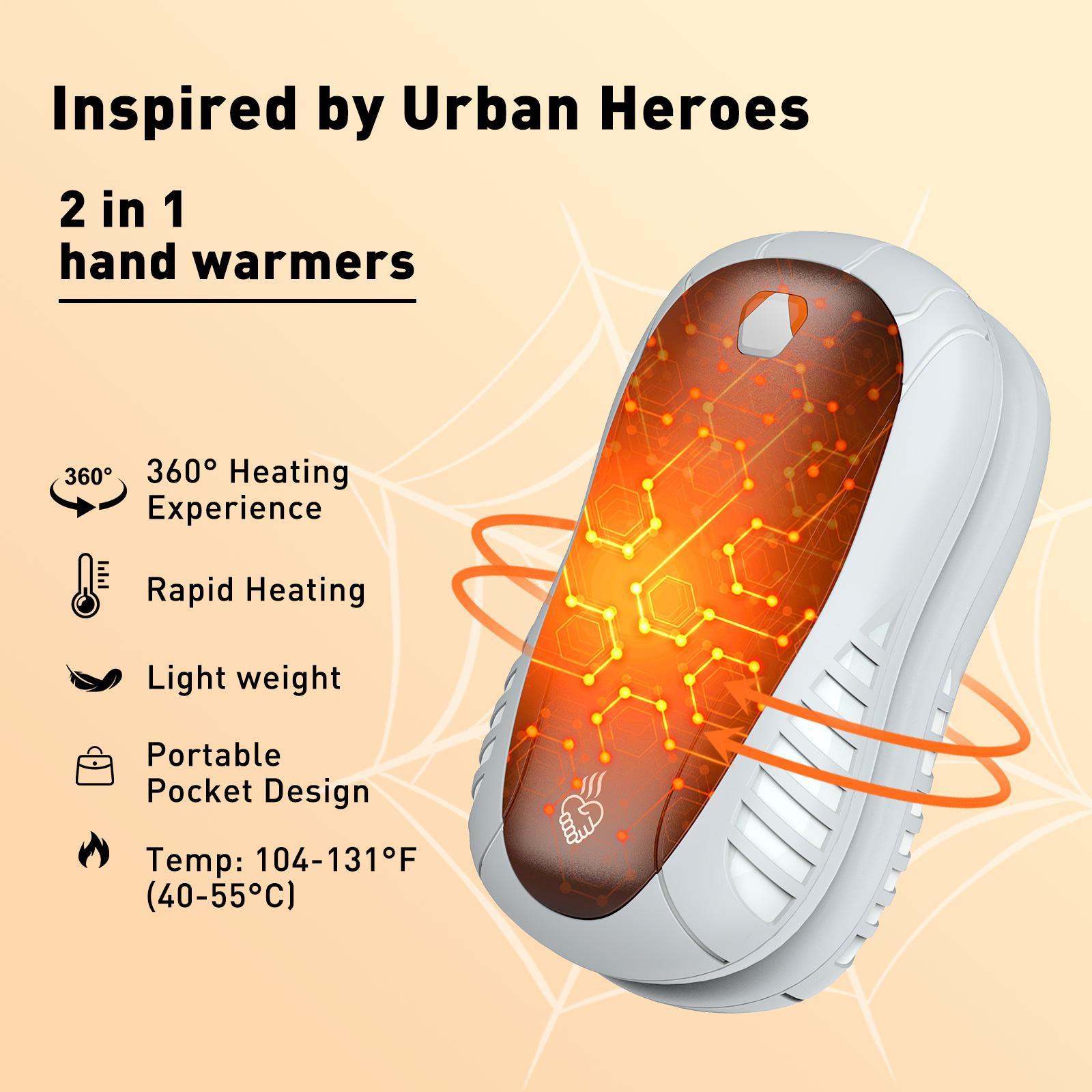Portable Hand Warmer, 2 Counts/set Rechargeable Hand Warmer, 3 Temperature Control Pocket Size Electric Hand Warmer for Outdoor, Golf, Hunting