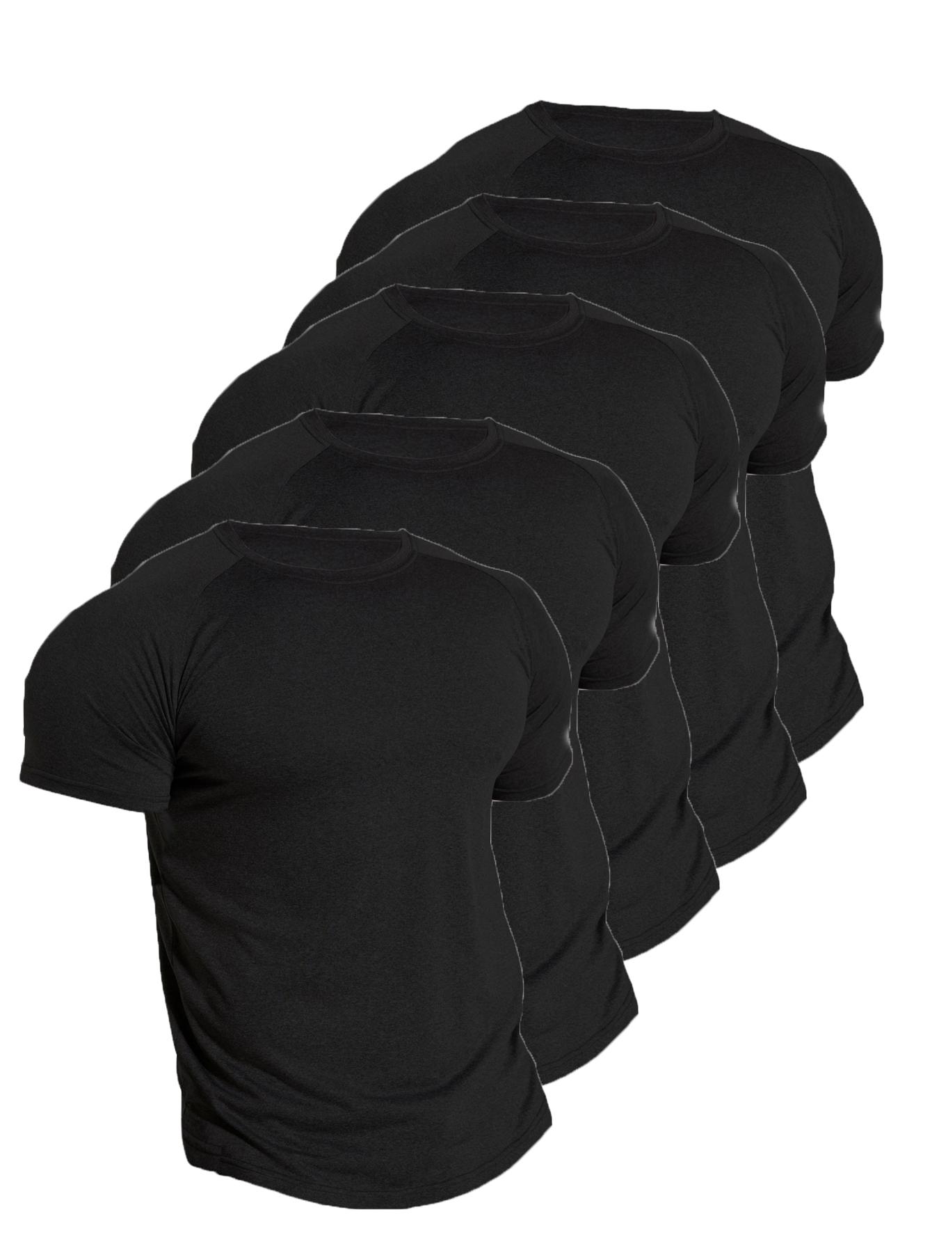 Men's Plain Round Neck Short Sleeve Sports Tee, Quick Drying Breathable Crew Neck T-shirt, Men's Sportswear for Gym Workout Running, Gym Wear