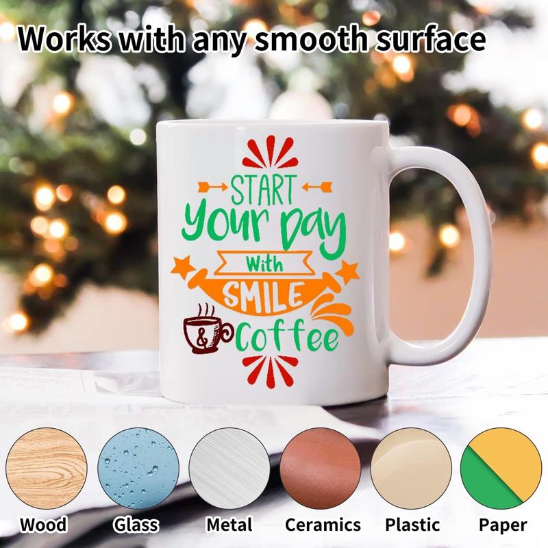 Permanent , Self Adhesive  for Cricut 12" x 12", 25 Sheets  for  Decor, Logo, Banners, Window Graphics,  Machine