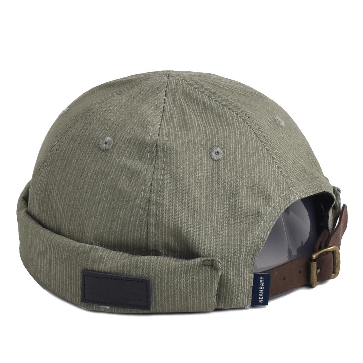 Men Women Dome Melon Skullies Beanie Cap Fashion Vintage Brimless Landlord Hat Streetwear Hip Hop Docker Caps Unisex Skullcaps