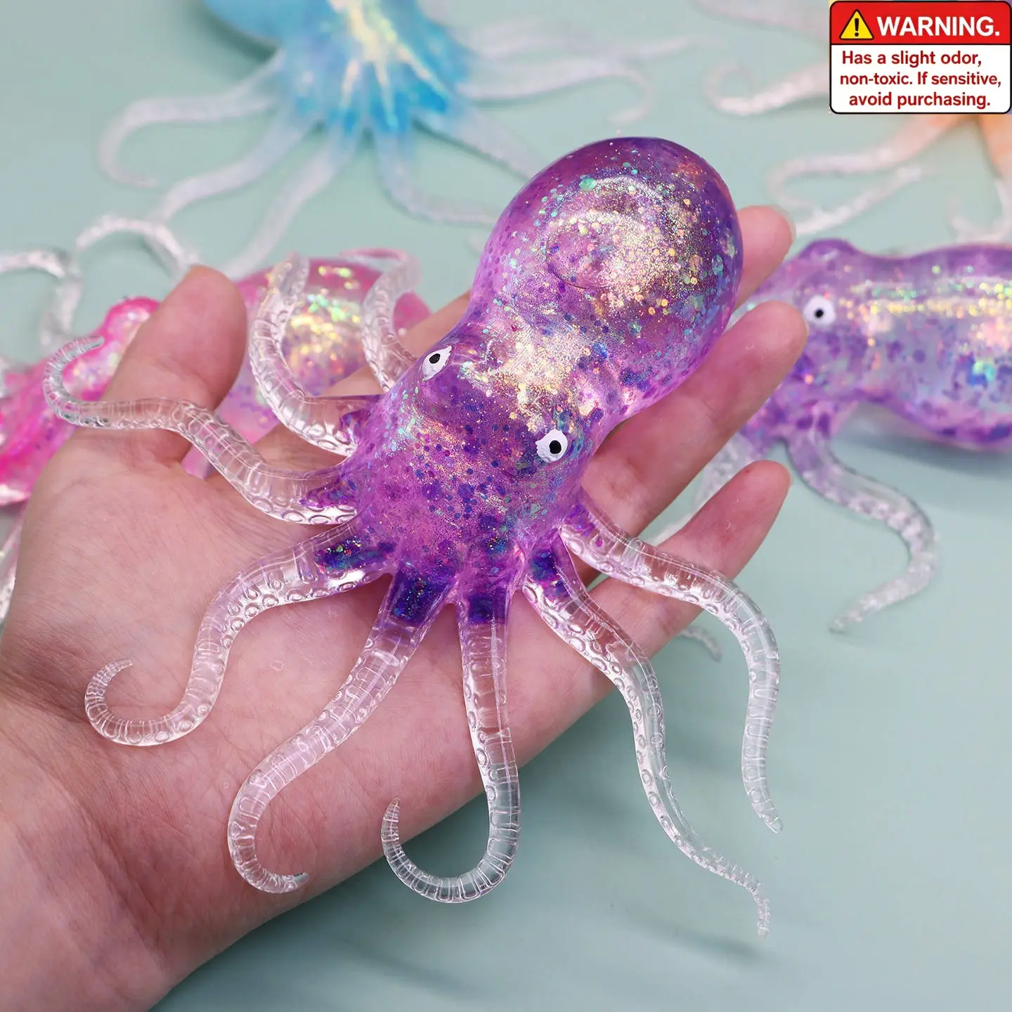 ✨Shiny Colorful Octopus Squishy Toy - Soft TPR Maltose Texture, Stress Relief Sensory Fidget Toy, Fun Relaxing Gift for All Ages #SquishyToy #StressReliefFidget #SensoryToy #GiftForKidsAndAdults