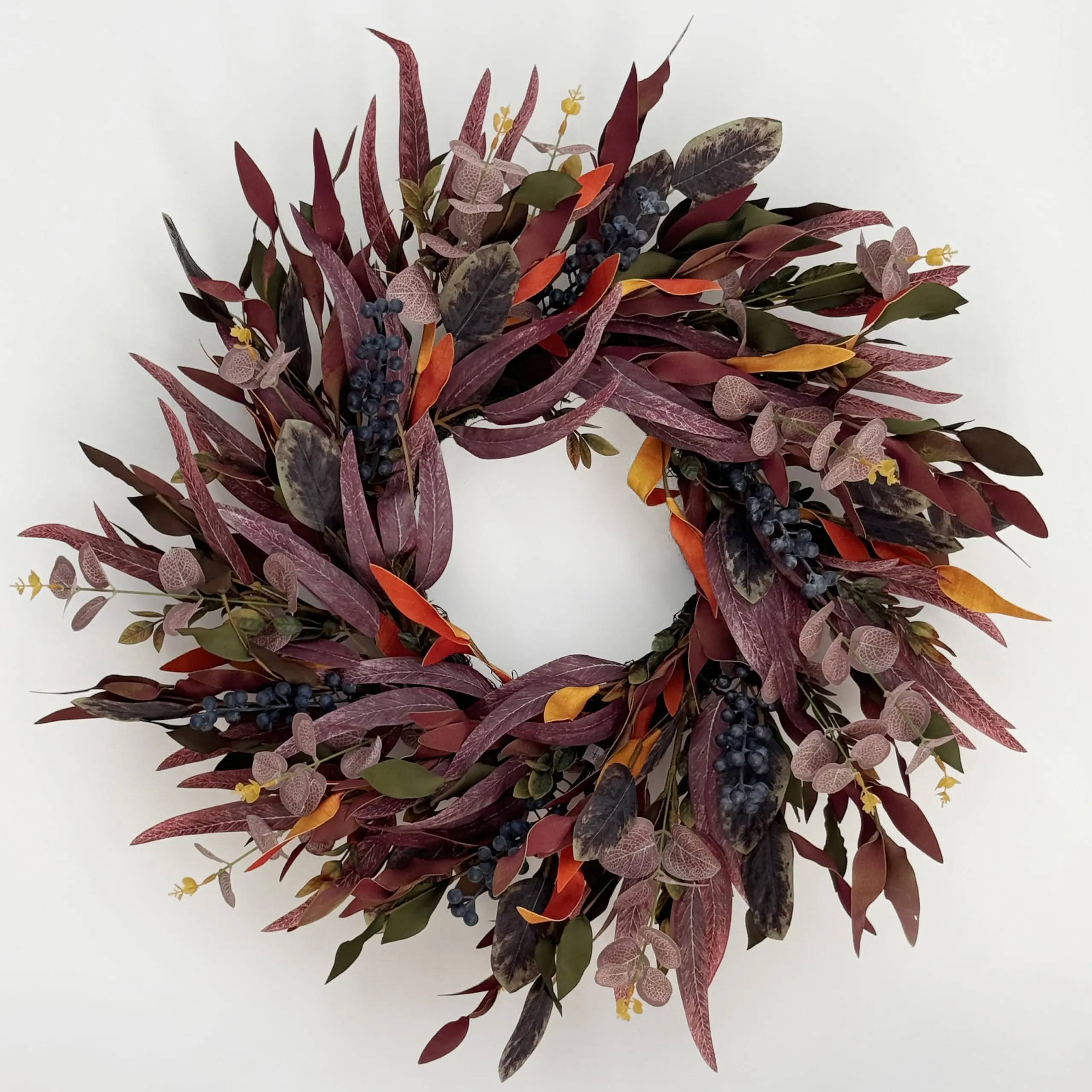26 Inch Fall Wreaths for Front Door, Eucalyptus and Blueberry Wreath