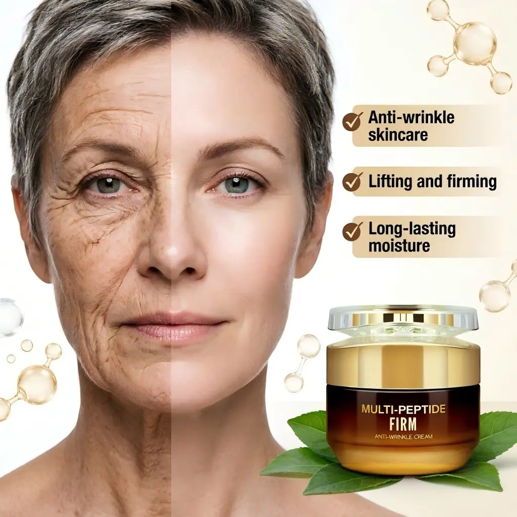 50g Peptide Firming Anti-Wrinkle Cream, Gentle Skin Type, Rich in Collagen, Niacinamide, Hyaluronic Acid, Long-Lasting Moisture, Advanced Moisturizers, All Skin Types