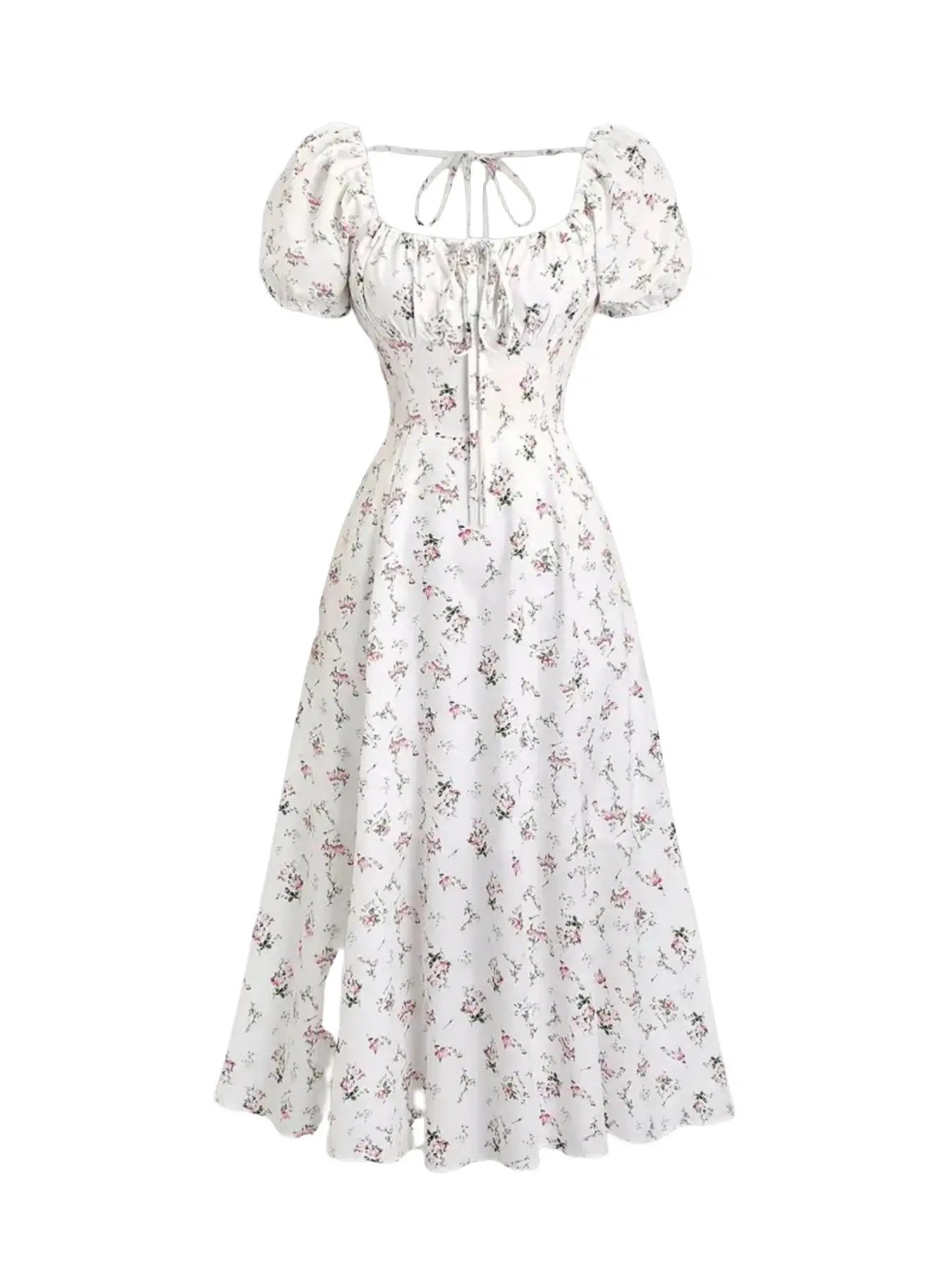 Elegant French Vintage Floral Dress, Adjustable Straps, Casual Everyday Commuter Wear, Date Night, Afternoon Tea, Small Party, Light Social Occasions
