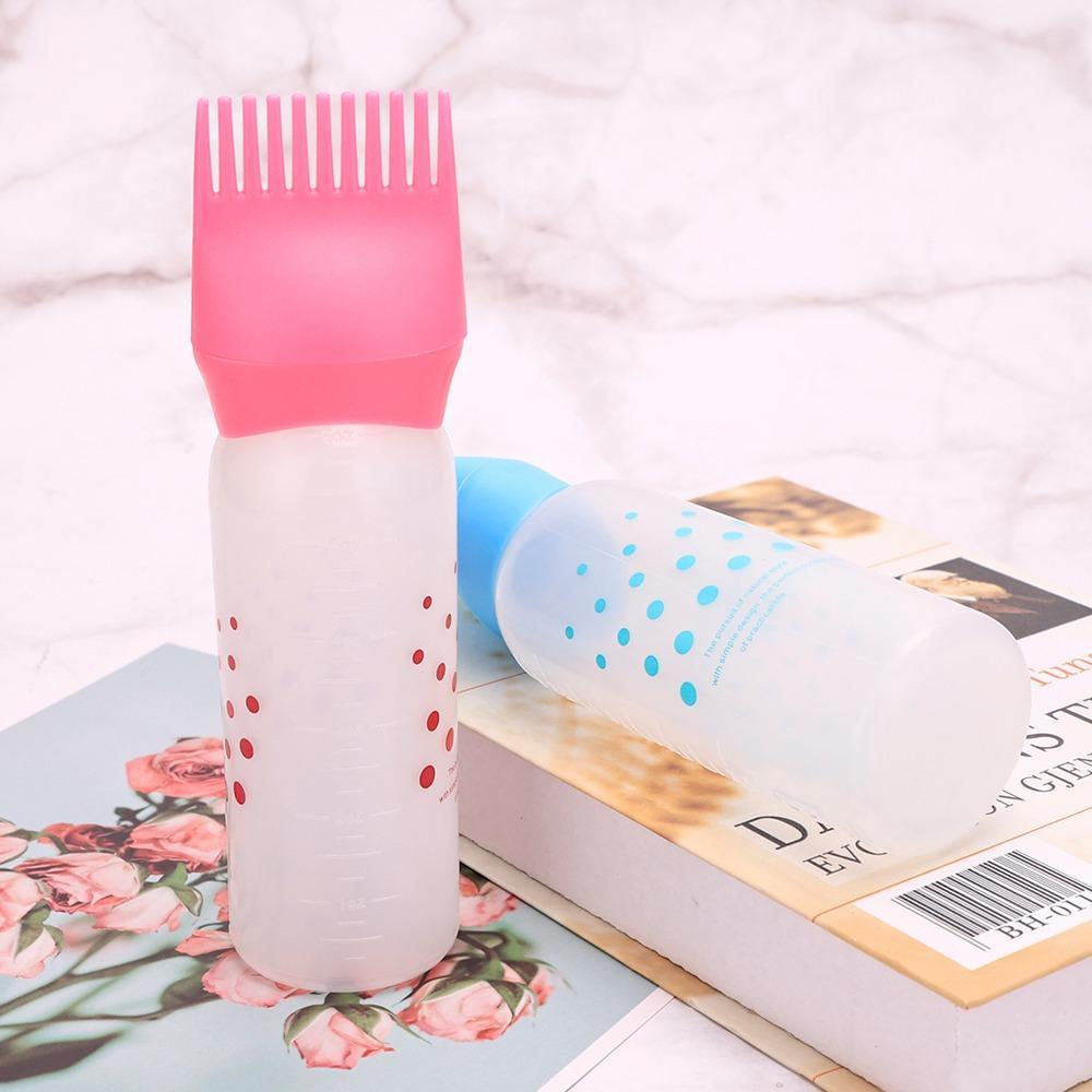 Hair Dye Root Comb Applicator Bottle, 2 Counts Household Hair Dye Auxiliary Brush Bottles, Hair Serum Applicator Bottle, Perm & Dye Hair Oil Applicator, Hair Styling Tool Accessories