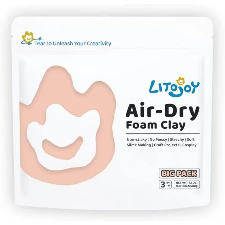 Peach Air Dry  Clay - Modeling, Soft, Light Weight for School , Art Projects, Deco Flower Mirror,  Props,  Bake,  Supplies- 1.1 Lbs / 500 Grams (Peach)