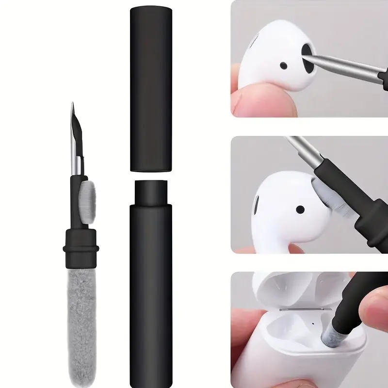 Portable Earphone Keyboard Cleaning Brush, Compact Convenient Debris Remover for Earbuds Headphones Smartphones Tablets Laptops, Essential Earphone Maintenance Tool