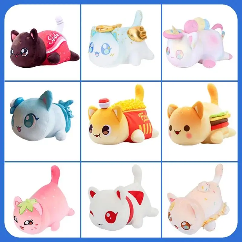 Aphmau Meows Cute Food-Theme Plush Doll - Coke, French Fries, Burgers, Bread, Sandwich Designs - Unisex Stress Relief Toy, Children's Christmas Gift, Sleeping Pillow