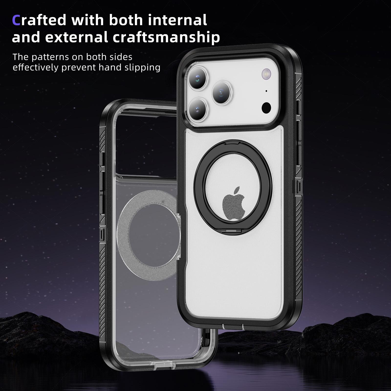 Compatible with iPhone 17 Pro Max Phone Case Supports Wireless Charging Viewing Stand Encapsulated Buttons Two-in-One Secure Phone Protective Case Compatible with iPhone 17 Pro