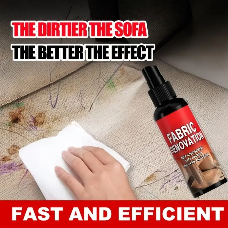 Carpet care spray - waterless care formula, for stains and odor, applicable to car interior, fabric furniture, curtains, bedding, shoes, clothing and fabrics in multiple scenarios