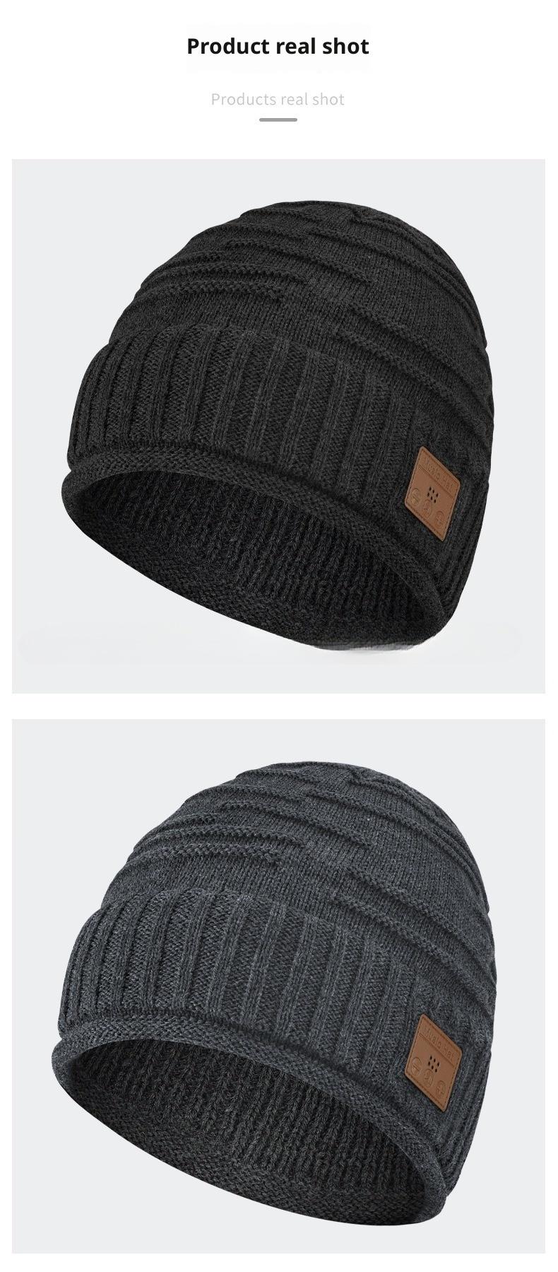 BIGWIG Unisex Bluetooth Knit Hat, Winter Music Hat, Hands-free Earphone, Washable Wireless Earphone Hat, Fleece-lined Warm Knit Hat, Music Hat, Christmas Gift, Novel Music Gift, Suitable for Running, Fishing, Cycling