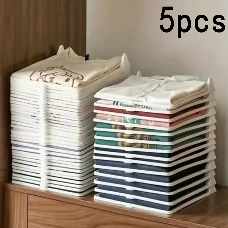 5-Piece Home Clothes Folding Board, Thick Hard Plastic, Breathable, Quick Fold, Closet Organizer, Ideal for Students, Parents, Renters