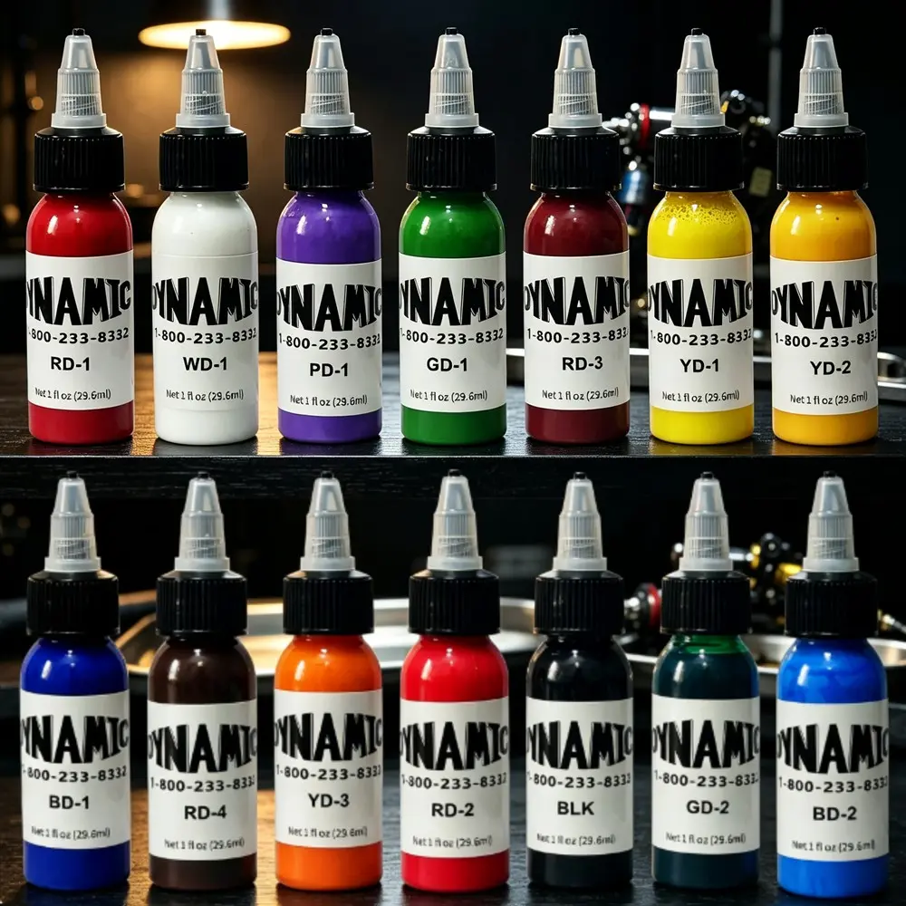 14 Colors Tattoo Ink Set, Professional Vibrant Tattoo Pigment Kit, Long Lasting Bold Colors, Smooth Easy Coloring, 1 Fl Oz Bottles, Tattoo Inks Set