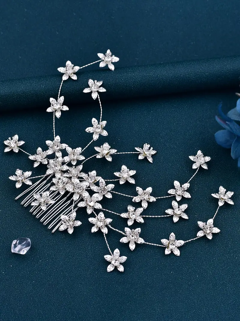 Elegant Rhinestone Decorated Bridal Headwear, Exquisite Trendy Hair Comb, Fashionable Hair Accessories for Wedding Party Decoration, Tiara