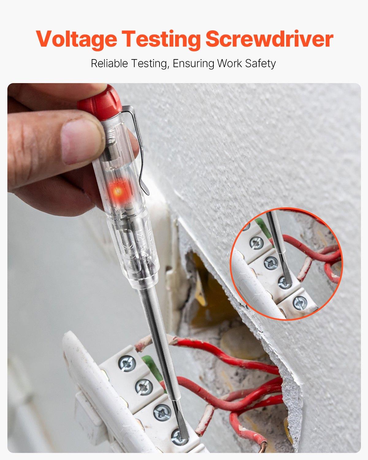 VEVOR Insulated Screwdriver Set, 11-Piece Professional Electrical Screwdriver Set, 1000V Insulated Electrician Tool Set, with Magnetic Phillips Slotted Pozi Tips, Voltage Tester, for Electricians