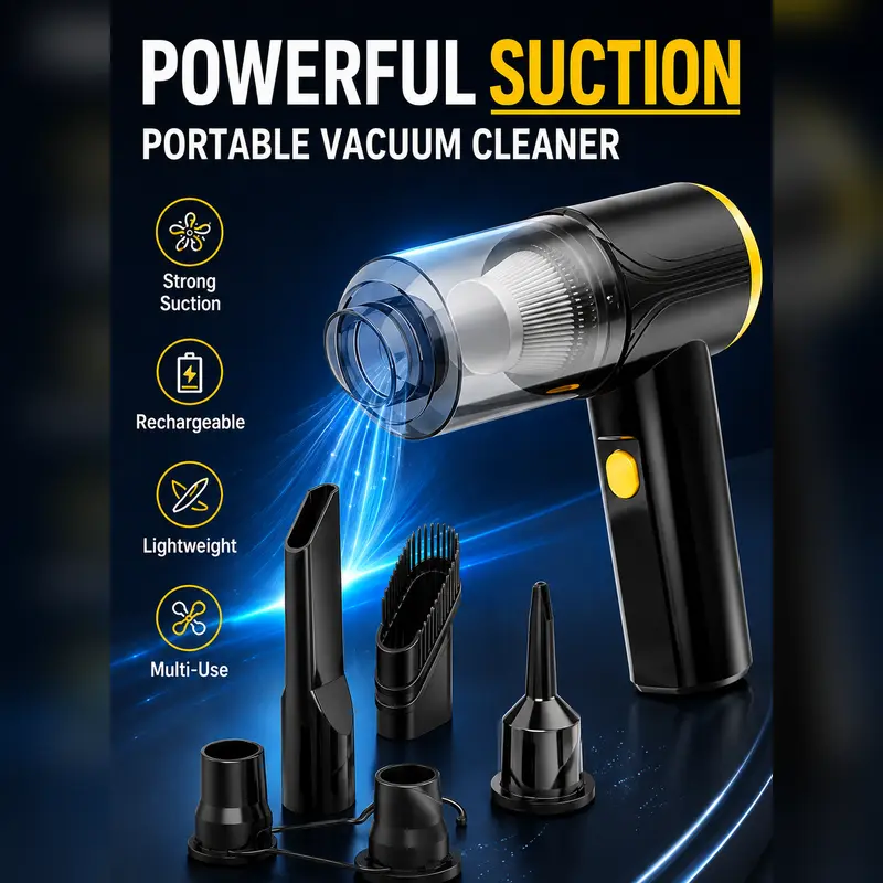 Mini Car Vacuum Cleaner, Mini Vacuum, High Power Lightweight Handheld Vacuum, Mini Duster, for Desk Pillows Car Interior