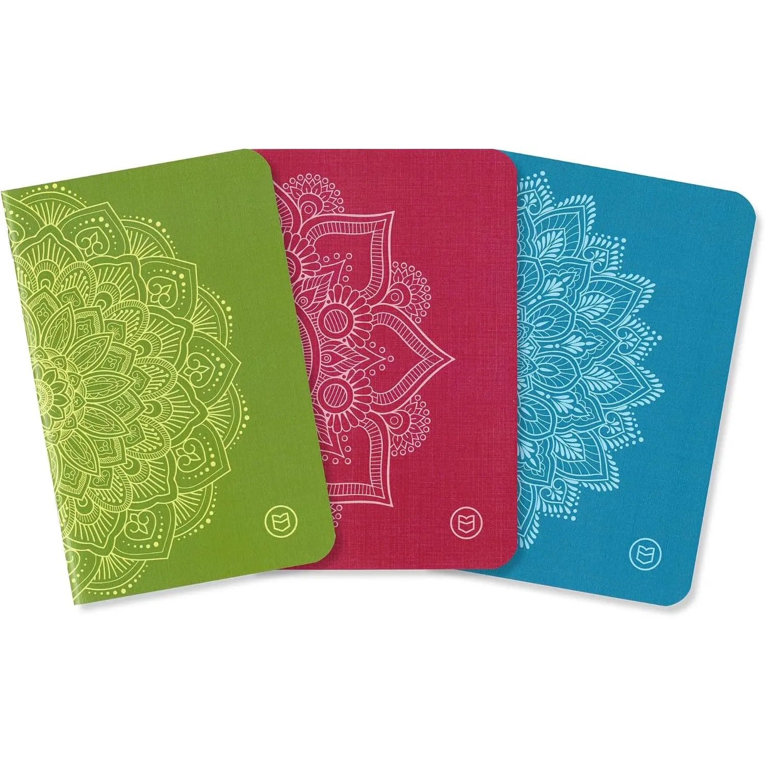 Pocket-Sized Gratitude Journal 3-Pack - Mandala Set (Manage  & , Mental  Support, Self-Care Checklist, Prompts, 3.5" x 5.5", 36 pages)