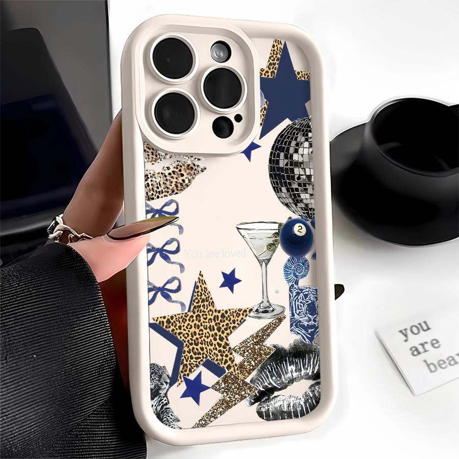 Phone Case - One Leopard Martini Disco Phone Case Compatible with for Apple iPhone 17 E Air Pro ProMax iPhone16 15 14 Plus 13 12 Mini 11 X XS XR. This Anti-Drop Phone Case Offers Camera Protec
