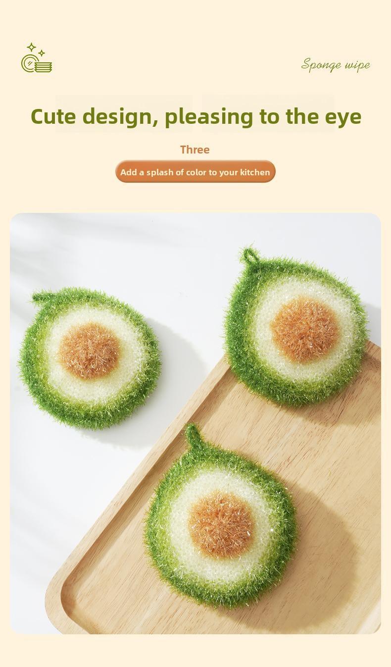 [3-Pack] Kitchen Cleaning Cloth, Imitation Avocado Cleaning Cloth, Soft Thickened Cleaning Cloth, Sponge Absorbent Dish Towel, Non-Shedding Quality Item