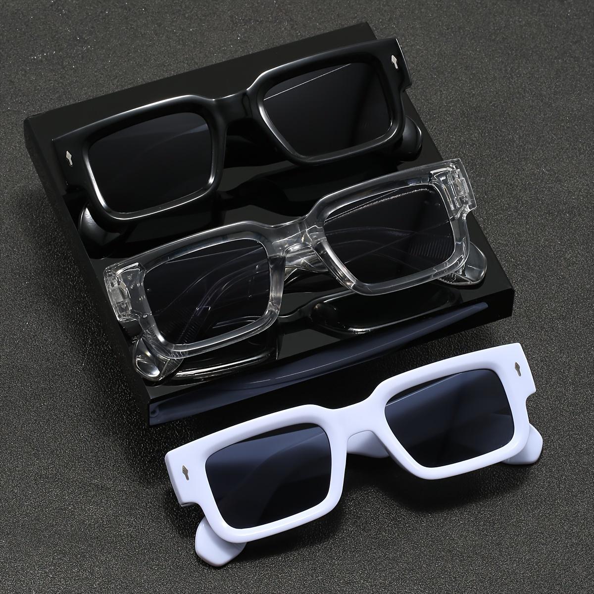 3 PCS Men's Lightweight Plastic Small Frame Square Fashion Glasses - Anti-Reflective Lenses, Black/Transparent/White Frames for Driving, Daily Use, & Music Festivals, Driving Eyewear, Sleek Eyewear Design, Highquality Lenses, Festival Goers gift for women