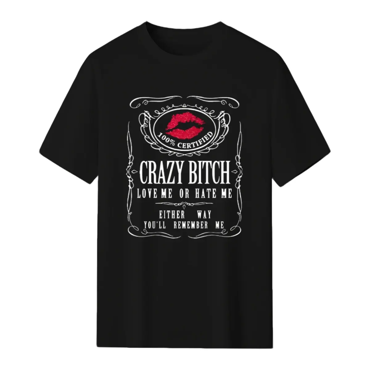 Cotton Short Sleeve Women's Funny Graphic Tees Crazy Bitch Shirt Short Sleeve TShirt Casual T-shirt for Men Women