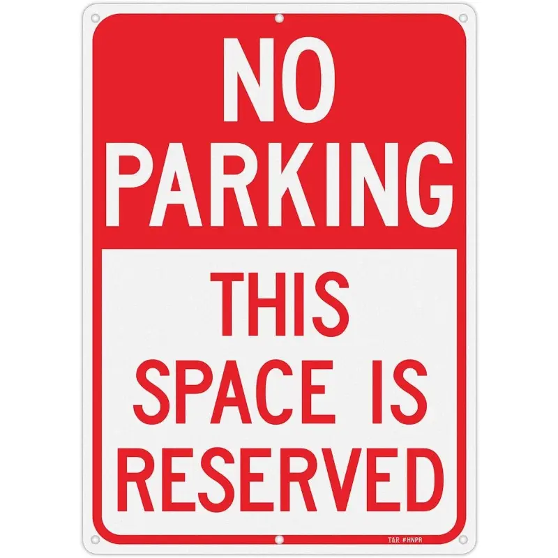 1/2PC Reserved Parking Sign, 8 x 12 inch NoParking Signs Metal Aluminum, UV Protectedand Weatherproof, Easy to Install, Use forIndoor and Outdoor