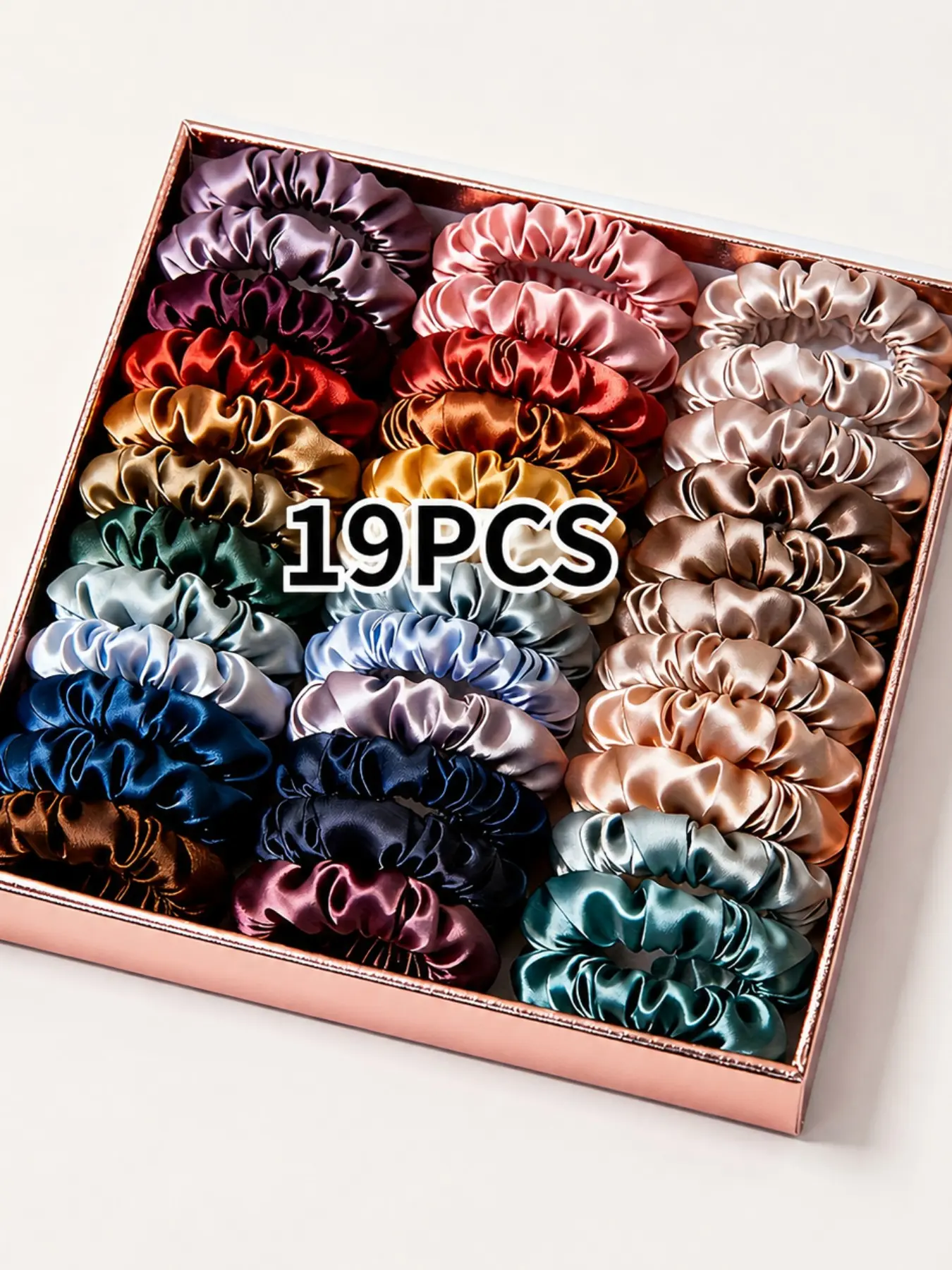 19pcs Premium Colorful Large Intestine Scrunchies - Rich Tones, Soft & Highly Elastic, Random Color, Gentle on Hair; Perfect for Daily Wear, Wedding Styling, Parties, or as a Luxury Gift - Ideal Valentine's Day Accessory