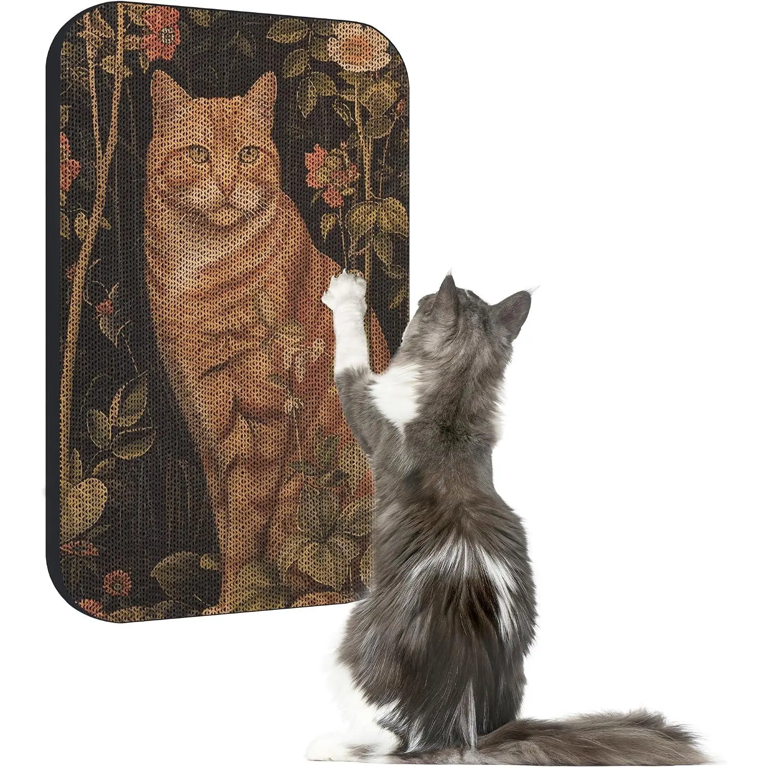 Art  Scratcher, Wall-Mountable   Board,  Wall Scratcher 16.7x11x1 Inch  Scratch Pad and  Scratchers for Indoor Cats  Furniture Protector(Orange )